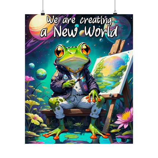 Matte Vertical Poster "We are creating a New World"